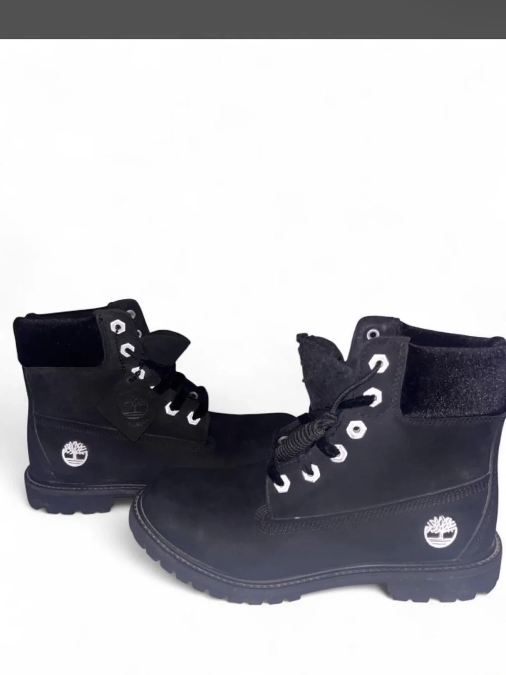 Timberland Black Nubuck Lace-Up Work Boots